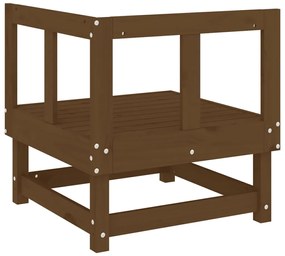 Sofás de canto p/ jardim 2pcs madeira pinho maciça castanho-mel