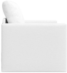 Sofá Cama de Chão 2 em 1 Branco 74x77x81 cm Couro Sintético