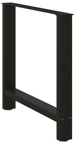 Pés para mesa de jantar pretos 2 peças 70x(72-73) cm aço