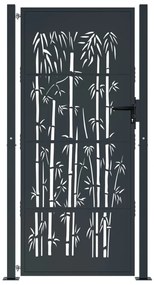 Portão de jardim 105x205 cm aço design bambu antracite