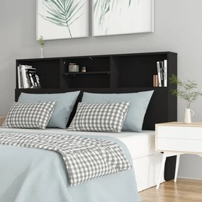 Cabeceira de Cama Dakota com Prateleiras de 160cm - Preto - Design Nór