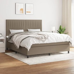 vidaXL Cama com molas/colchão 180x200 cm tecido castanho-acinzentado