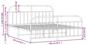 Estrutura de cama sem colchão com pés 160x200 cm preto