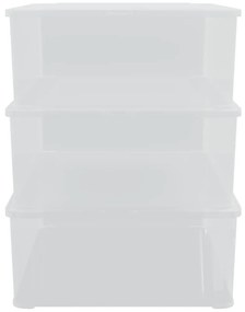 Caixas de arrumação empilháveis 3 pcs 25 L plástico