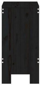 Bancos de bar 2 pcs 40x36x75 cm madeira de pinho maciça preto