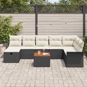 Conjunto de Sofás de Jardim vidaXL de 9 Peças com Almofadas em Vime Si