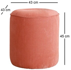 Pouffe Teddy – Coral – 43x45x43 cm