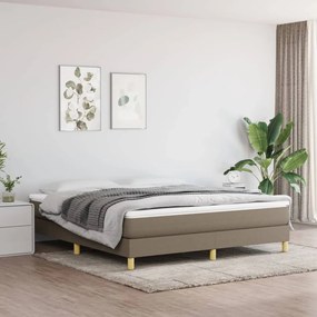 Cama sem colchão 160x200 cm tecido castanho-acinzentado