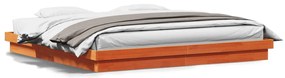 Estrutura de cama c/ LEDs 180x200 cm pinho maciço castanho mel