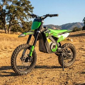 Mini moto elétrica para crianças velocidade até 38 km/h aprox. C/Limitador 1600W DORADO PD7 14/12" Verde