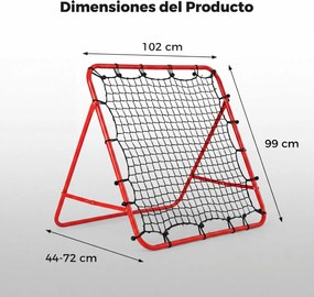 Rede dobrável ajustável para futebol ideal para treinar remates e passes – Equipamento desportivo para balizas de exterior – Vermelha