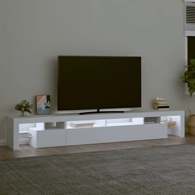 Móvel de TV Phila com Luzes LED 260 cm - Branco - Design Moderno