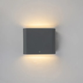 Candeeiro de parede antracite 11,5 cm com LED IP65 - Batt Moderno