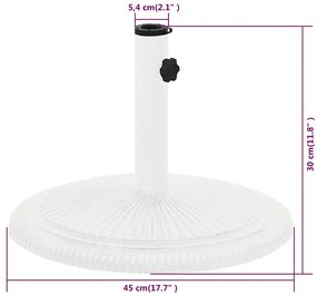 Base para guarda-sol ferro fundido 45x45x30 cm branco