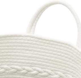 Cesto de arrumação Ø43x38 cm algodão castanho e branco