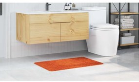 Tapete de Banho Retangular Laranja 60x90 cm Polipropileno Antiderrapan