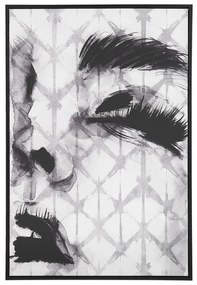 Quadro com face feminina em cinzento e preto 63 x 93 cm ERRANO Beliani