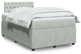 Cama boxspring com colchão 120x190 cm veludo cinzento-claro