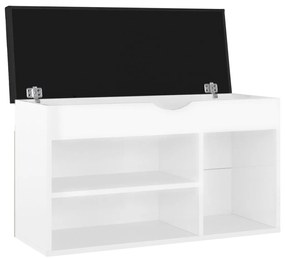 Banco sapateira + almofadão contr. 80x30x47 cm branco brilhante