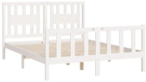 Estrutura de cama com cabeceira 120x200 cm pinho maciço branco