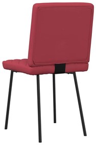 Cadeiras de jantar 2 pcs couro artificial vermelho-tinto