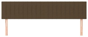 Cabeceira de cama 2 pcs tecido 90x5x78/88 cm castanho
