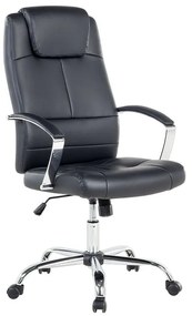 Cadeira de escritório em pele sintética preta com altura ajustável WINNER Beliani