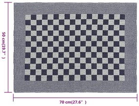 Panos de cozinha 20 pcs 50x70 cm algodão azul e branco