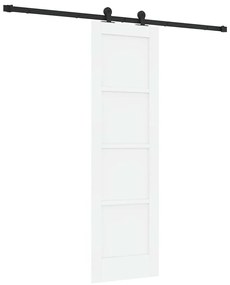 Porta Deslizante vidaXL com Conjunto de Hardware Branca 61x198,5 cm Ma
