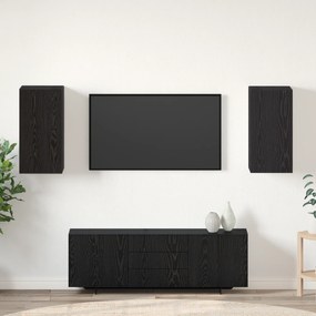 vidaXL Unidade de TV 2 pcs Carvalho preto Madeira processada