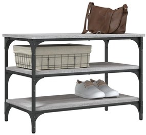 Banco sapateira 70x38,5x49 cm derivados madeira cinzento sonoma