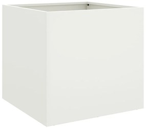 Vasos/floreiras 2 pcs 42x40x39 cm aço laminado a frio branco