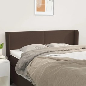 vidaXL Cabeceira cama c/ abas couro artificial 147x16x78/88cm castanho