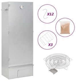 vidaXL Defumador p/ churrasqueira c/ gerador fumo frio aço galvanizado