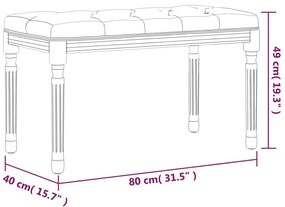 Banco 80x40x49 cm tecido cinzento-escuro