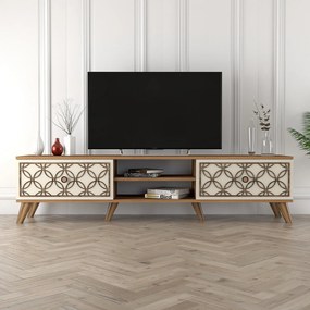 Móvel TV Class – Nogueira e Creme – 180 cm x 44 cm x 35 cm