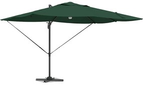 Guarda-sol Cantilever Roma da , com LEDs verdes e medidas de 352x251x2