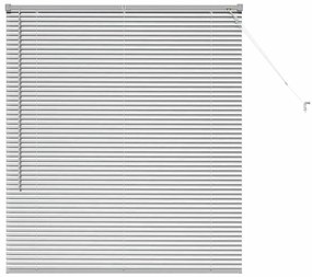 Persiana de Janela com cortinas Manual Prata 80 x 130 cm Alumínio