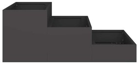 Jardineira com 3 Camadas 90x90x35 cm em Aço Preto