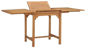 47420 vidaXL Mesa de jardim extensível (110-160)x80x75cm madeira teca maciça