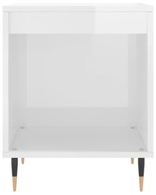 Mesa de cabeceira 40x35x50cm derivados madeira branco brilhante