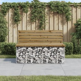 Banco de jardim c/ design gabião 103x70x65 cm pinho impregnado