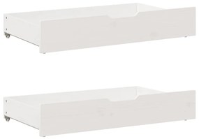 Gavetas para cama 2 pcs 90x55x16 cm pinho maciço branco