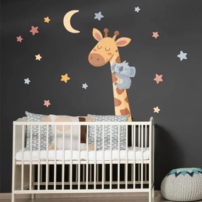 Autocolante para bebé por cima do berço – Girafa e coala