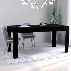 vidaXL Mesa de jantar 160x80x76 cm contraplacado preto