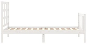Cama sem colchão 90x190 cm madeira de pinho maciça branco