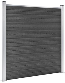 Conjunto de painel de vedação WPC 619x(105-186) cm preto