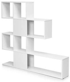 Estante de canto de 5 camadas, estante moderna estilo escada 120 x 19,5 x 109 cm branca