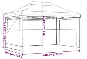 Tenda p/ festas pop-up dobrável com 3 paredes laterais verde