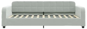 Sofá-cama com gavetão 80x200 cm veludo cinzento-claro